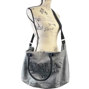 Victoria’s Secret Large Silver Glitter Travel Bag